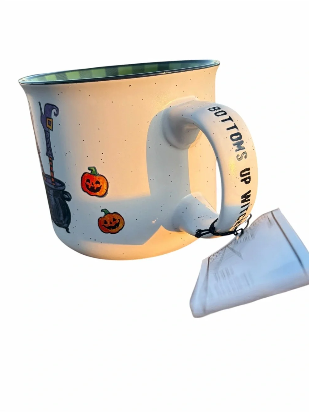NWT WITCH CUP COBWEBS & CAULDRON BOTTOMS UP WITCHES LARGE STONEWARE MUG 16OZ